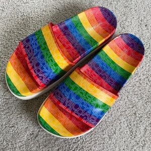 Michael Kors Tyra Graphic Logo Rainbow Slides